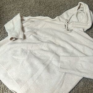Zara Creme Fuzzy Oversized‎ Hoodie Size Medium